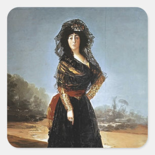 Pegatina Cuadrada Francisco Goya- La duquesa de Alba