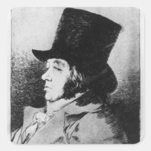 Pegatina Cuadrada Francisco José de Goya y Lucientes   Autorretrato