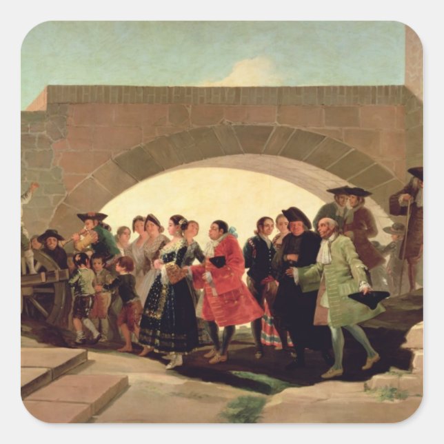 Pegatina Cuadrada Francisco José de Goya y Lucientes | El Boda, (Anverso)