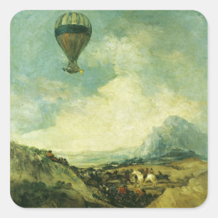 Pegatina Cuadrada Francisco Jose de Goya y Lucientes el el globo o