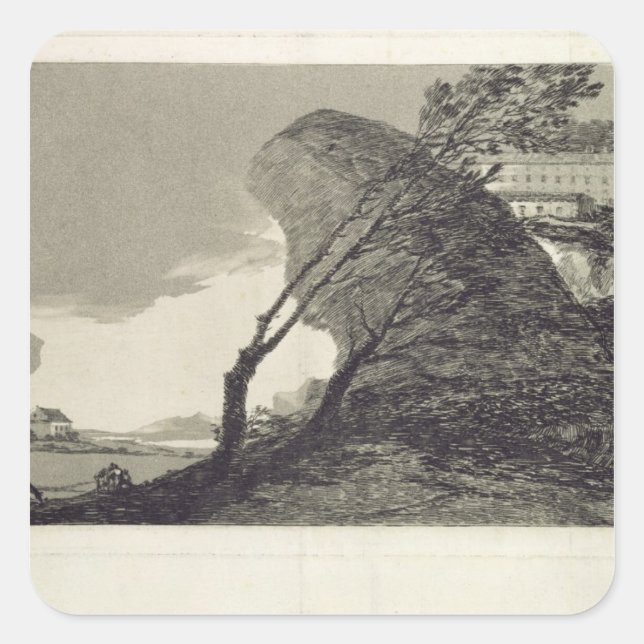 Pegatina Cuadrada Francisco José de Goya y Lucientes | Espectáculo p (Anverso)