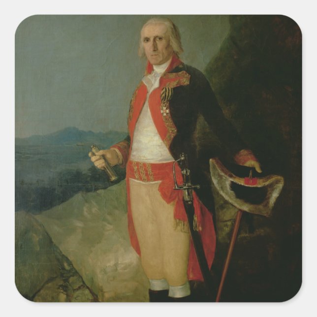 Pegatina Cuadrada Francisco José de Goya y Lucientes | General Jose (Anverso)
