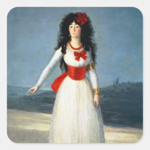 Pegatina Cuadrada Francisco José de Goya y Lucientes   La Duquesa o