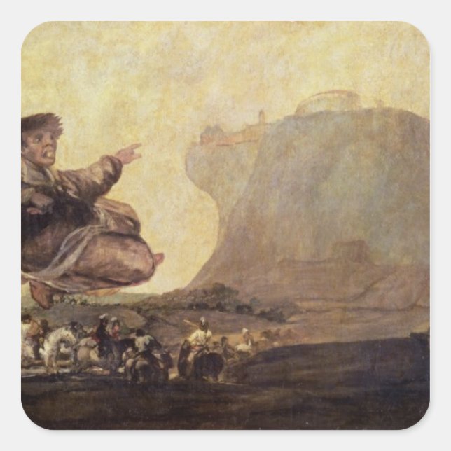 Pegatina Cuadrada Francisco José de Goya y Lucientes | Las brujas" (Anverso)