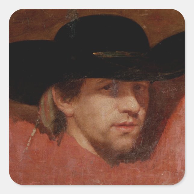 Pegatina Cuadrada Francisco José de Goya y Lucientes | Retrato, pre (Anverso)