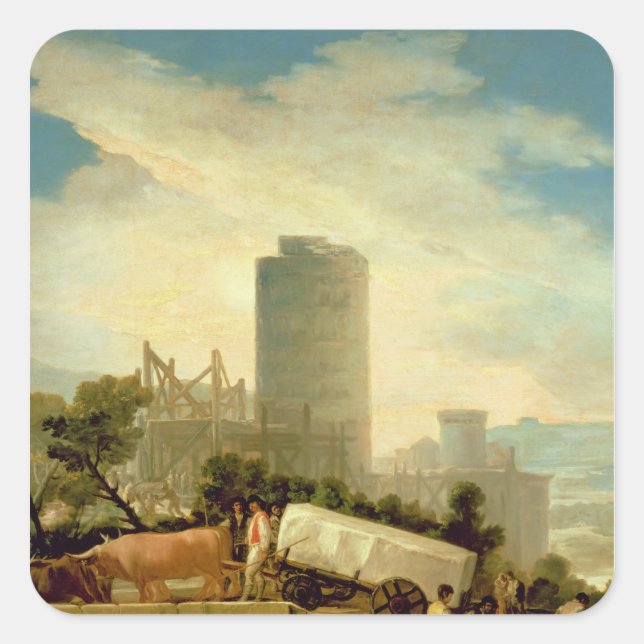 Pegatina Cuadrada Francisco José de Goya y Lucientes | Transporte (Anverso)