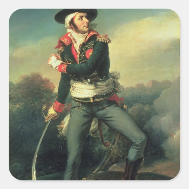 Pegatina Cuadrada Francois Athanese Charette de Contrie 1819 (Anverso)