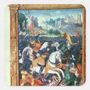 Pegatina Cuadrada Francois I en la batalla de Marignano