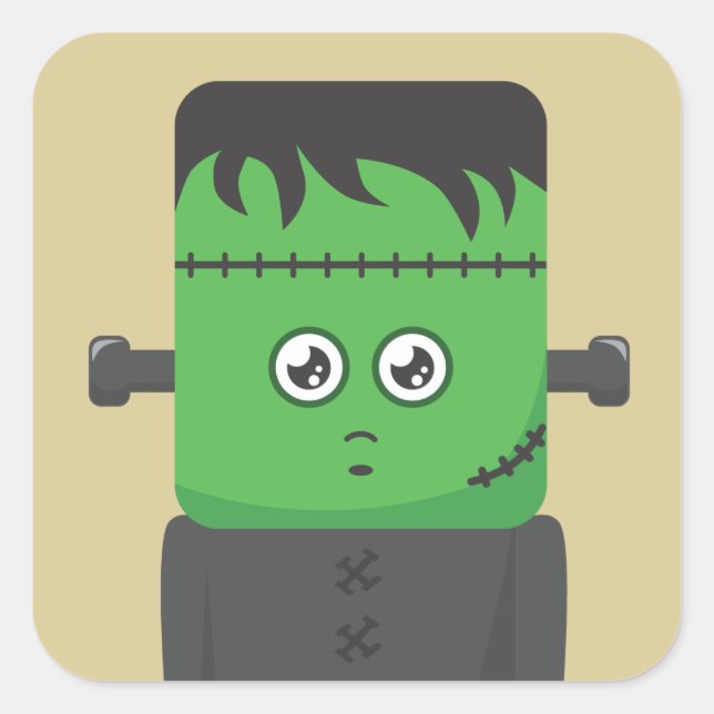 Pegatina Cuadrada Frankenstein (Anverso)