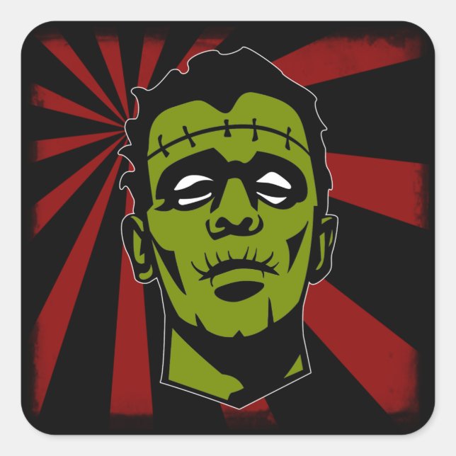 Pegatina Cuadrada ¡Frankenstein! (Anverso)