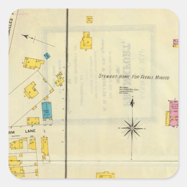 Pegatina Cuadrada Frankfort, Kentucky 14 (Anverso)