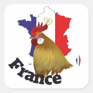 Pegatina Cuadrada Frankreich Francia Francia Francia Francia Aufkleb