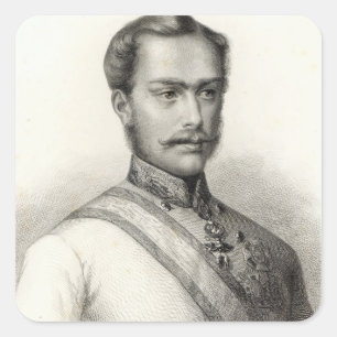 Pegatina Cuadrada Franz Joseph I, Emperador de Austria 2