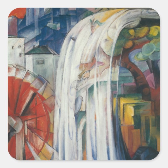Pegatina Cuadrada Franz Marc Art (Anverso)