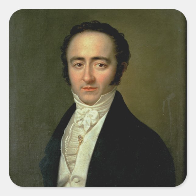 Pegatina Cuadrada Franz Xaver Mozart , más tarde conocido como Wolfg (Anverso)