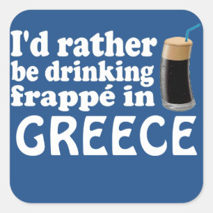 Pegatina Cuadrada Frappé en Grecia