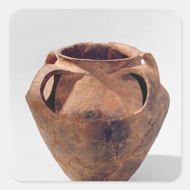 Pegatina Cuadrada Frasco biconico armoricano con cuatro asas (Anverso)