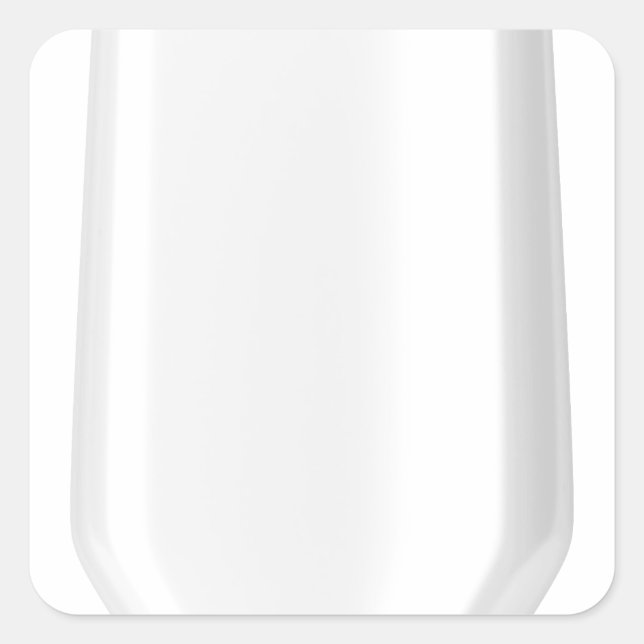 Pegatina Cuadrada Frasco blanco de plástico para champú (Anverso)