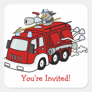 Pegatina Cuadrada Fraseología de encargo de la fiesta de cumpleaño