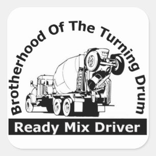 Pegatina Cuadrada Fraternidad del tambor de torneado