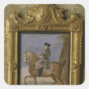 Pegatina Cuadrada Frederick II a caballo