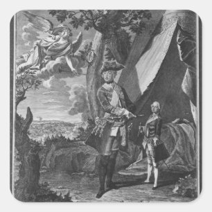 Pegatina Cuadrada Frederick II y su sobrino Frederick William
