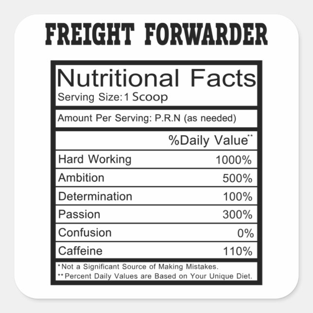 Pegatina Cuadrada Freight Forwarder (Anverso)