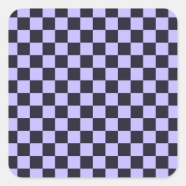 Pegatina Cuadrada French lilac checkerboard pattern