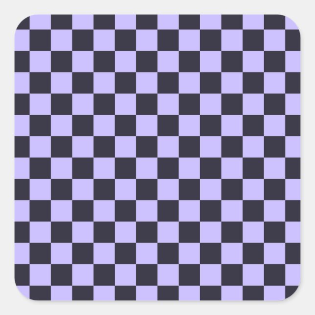 Pegatina Cuadrada French lilac checkerboard pattern (Anverso)