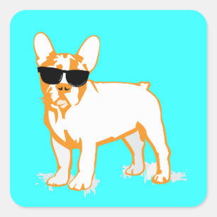 Pegatina Cuadrada Frenchie Howlelu