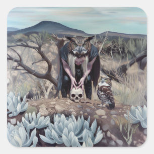 Pegatina Cuadrada Frenología