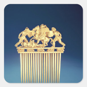 Pegatina Cuadrada Frente de un peine de Scythian