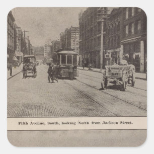 Pegatina Cuadrada Frente del puerto de la Quinta Avenida S