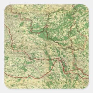 Pegatina Cuadrada Frente occidental del mapa