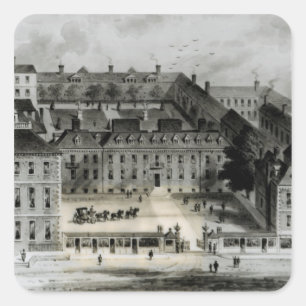 Pegatina Cuadrada Frente Sur de Leicester House, c.1720