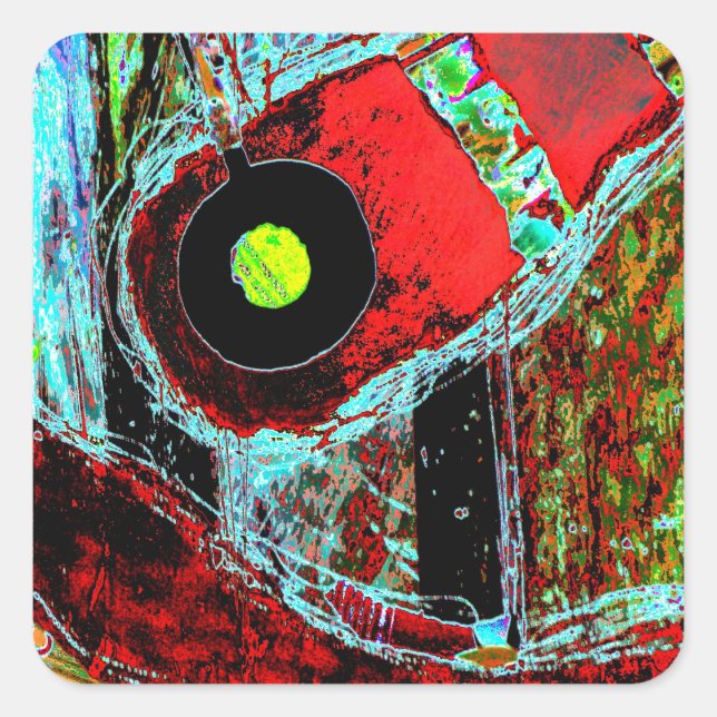 Pegatina Cuadrada Frequency Serpent – Abstract Energy Compact Mirror (Anverso)