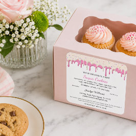 Pegatina Cuadrada Fresa & Frosting de Vainilla Drip Cottage Law