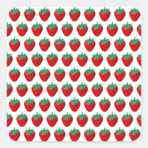 Pegatina Cuadrada Fresas
