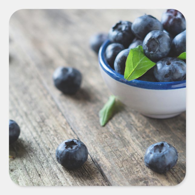 Pegatina Cuadrada Frescos arándanos (Anverso)