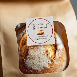 Pegatina Cuadrada Fresh Baked Sourdough Labels Bakery Sticker