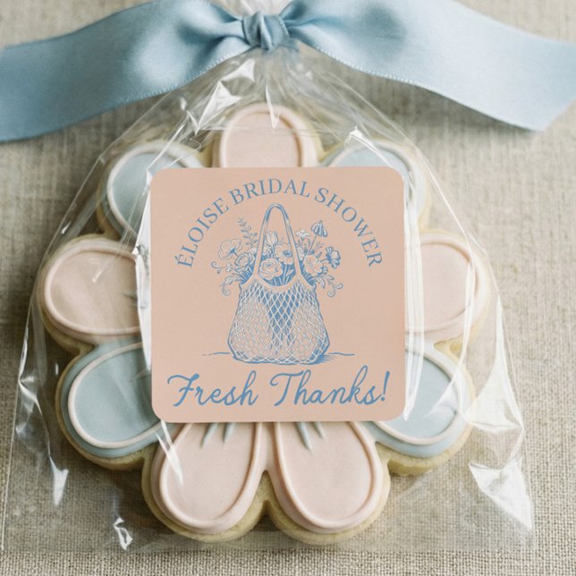Pegatina Cuadrada Fresh Off The Market Bouquet Floral Bridal Shower  (Fresh Off The Market Bouquet Floral Bridal Shower Square Sticker)
