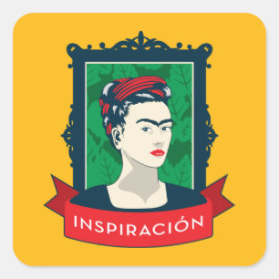 Pegatina Cuadrada Frida Kahlo el   Inspiración