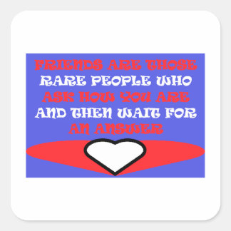 Pegatina Cuadrada Friends themed colors red blue white design keyc
