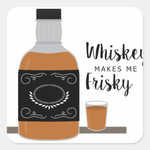 Pegatina Cuadrada Frisky Whiskey