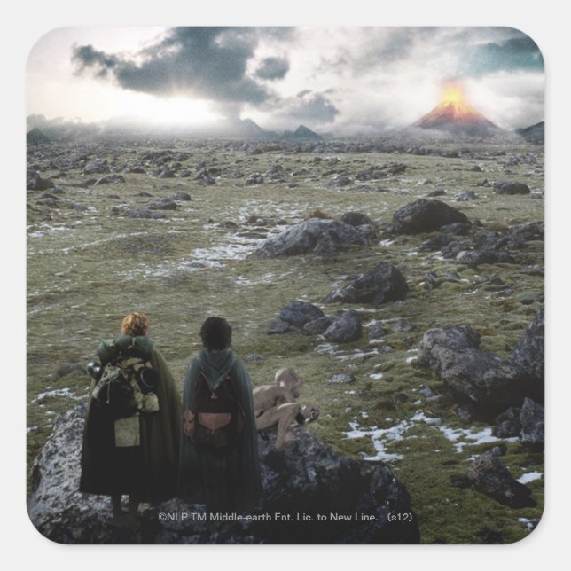 Pegatina Cuadrada FRODO™ y Samwise Standing (Anverso)