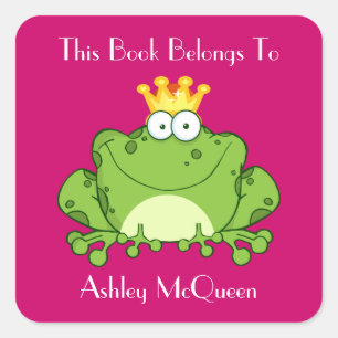 Pegatina Cuadrada Frog Prince (2) Bookplate