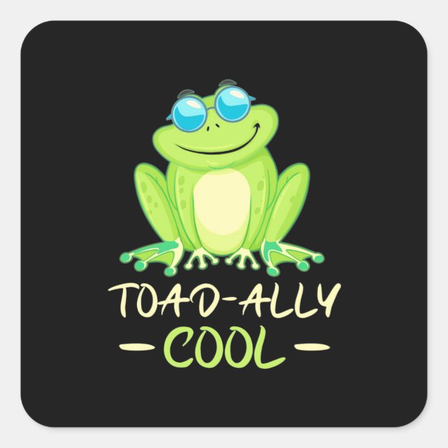 Pegatina Cuadrada Frog Toadally Guay (Anverso)