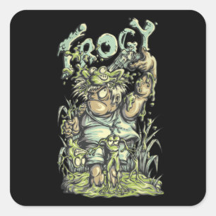 Pegatina Cuadrada Frogada