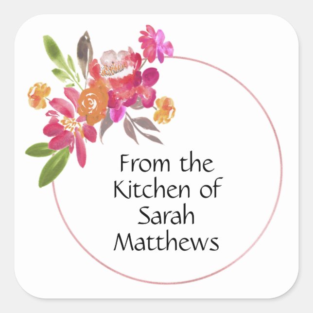 Pegatina Cuadrada From the kitchen of stickers (Anverso)