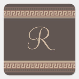 Pegatina Cuadrada Frontera de clave griega